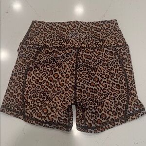 Fleo Leopard Print Athletic Shorts